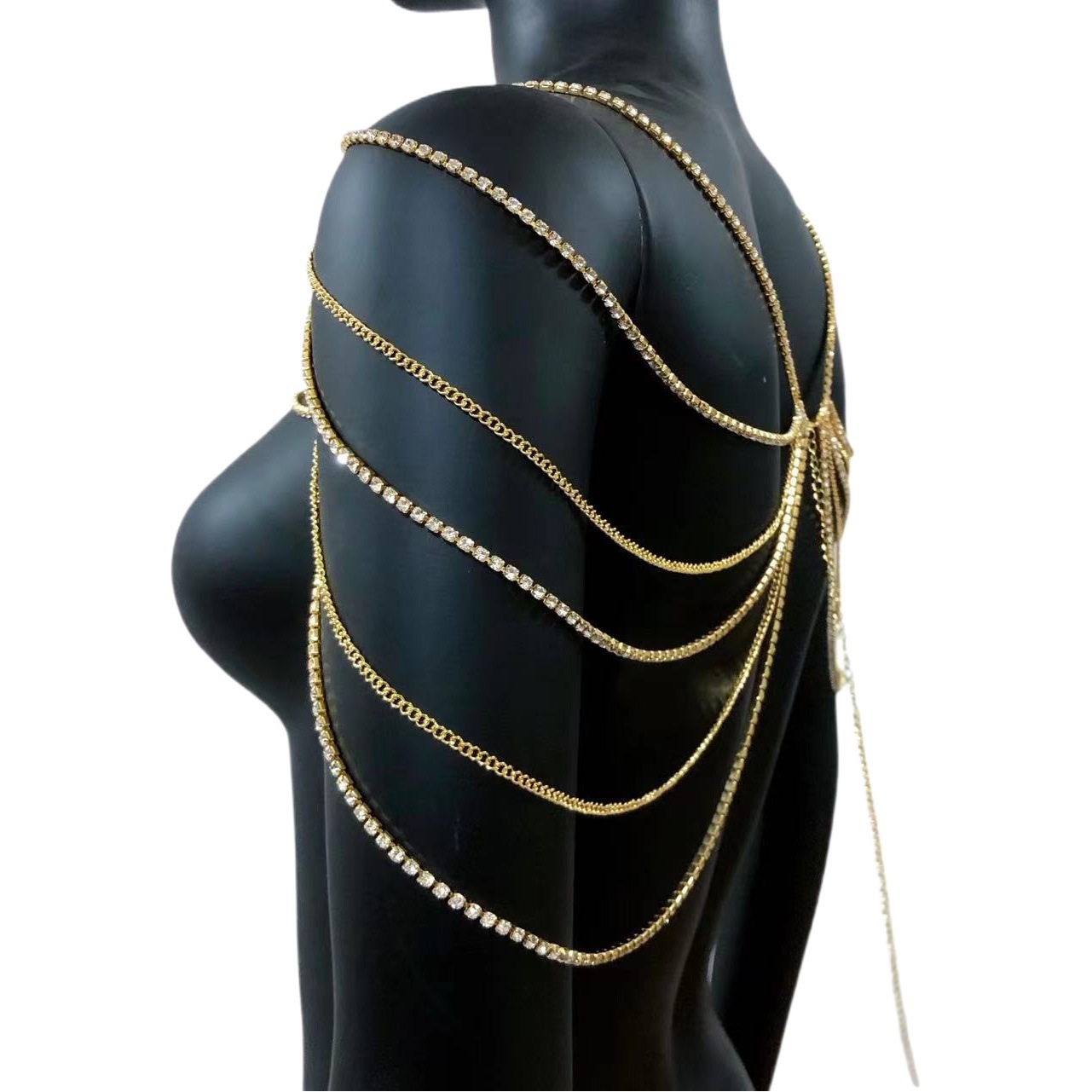 New cross-border rhinestone personality multi-layer sexy shoulder chain nightclub fashion shiny body chain female body chain