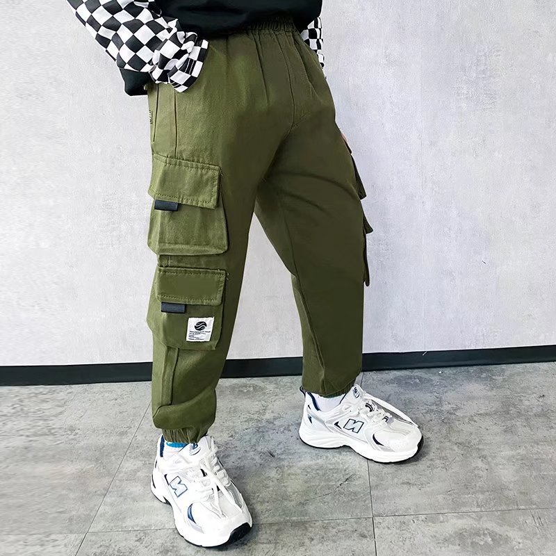 Children's Wear Boys' Pants Crock Pants Spring and Autumn Fashionable Brand Middle and Big Children's Casual Pants Children's Trousers Loose Legs All-match