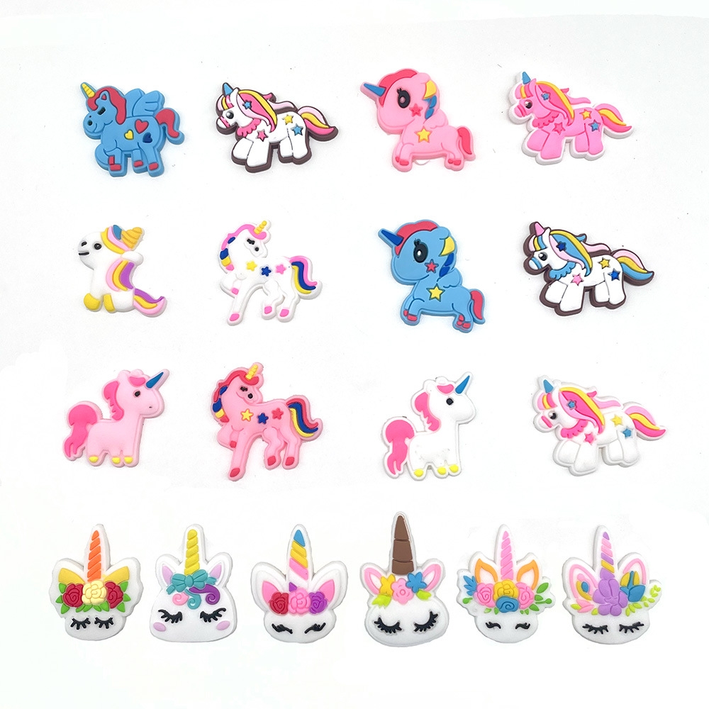 suit Unicorn Series Garden Hole Shoes Shoe Flower Shoe Buckle PVC Decorative Accessories Cute Cartoon Shoe Flower Di