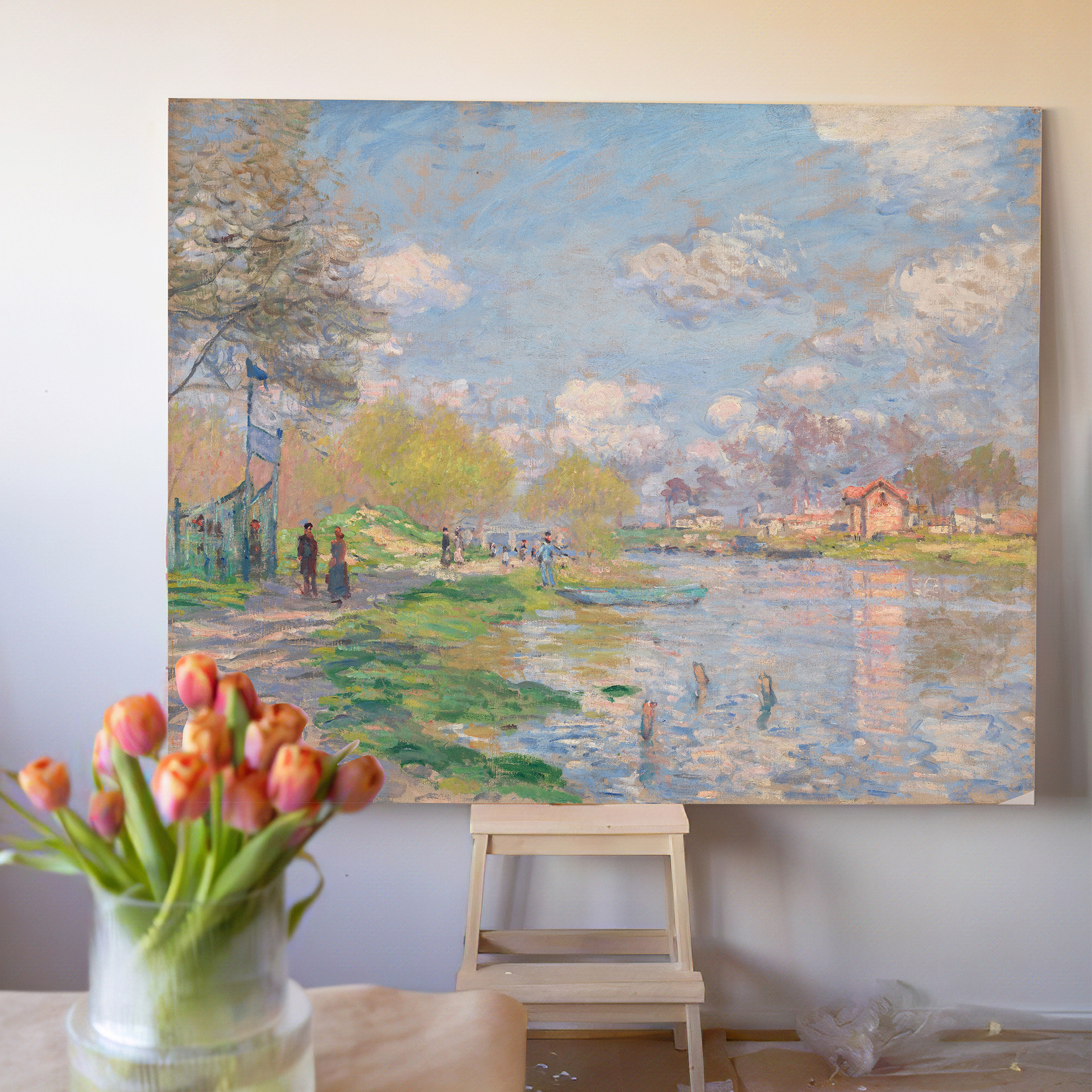 Monet Series Oil Painting Decorative Painting Living Room Wall Bedroom Bedside Hanging Painting Frameless Painting Digital Oil Painting Decorative Poster