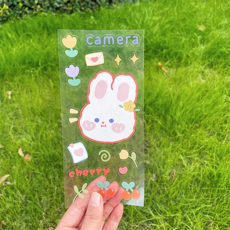 Picture of Cartoon Transparent Pvc Sticker Storage Box Waterproof Sticker Ins Cute Girl Sticker Wholesale Thermos Cup Sticker Crystal Sticker