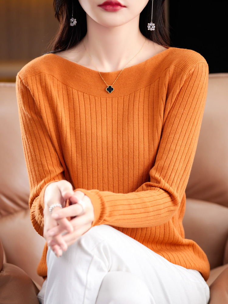 2024 autumn sweater sweater women's collar base wool sweater women's long sleeve foreign trade manufacturers wholesale