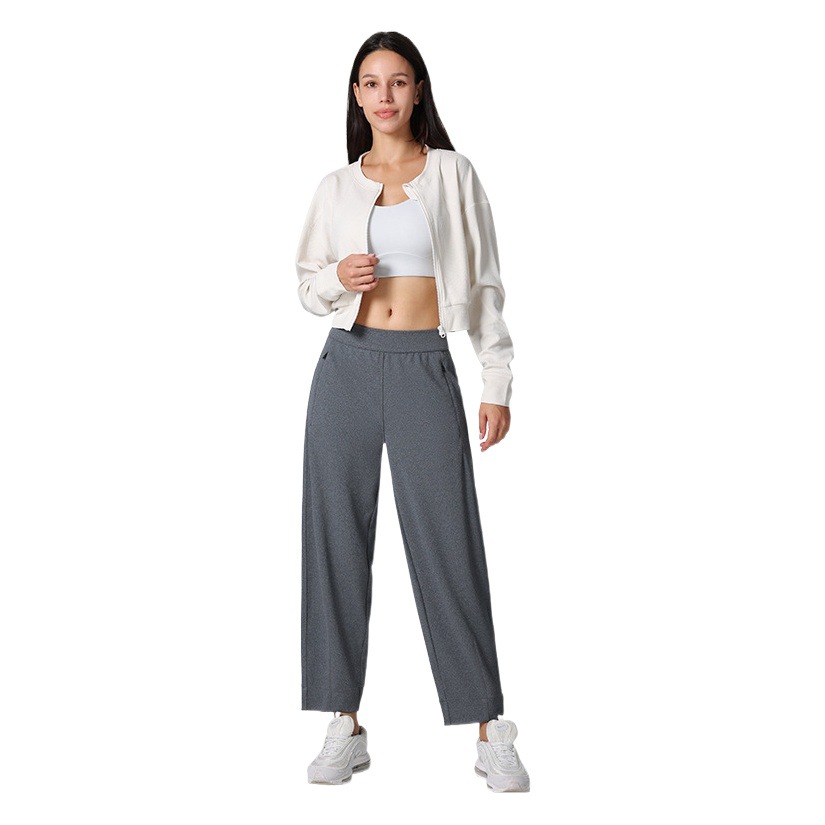 Simple loose bloomers women's high waist slimming casual sports tappered pants daddy pants straight yoga pants