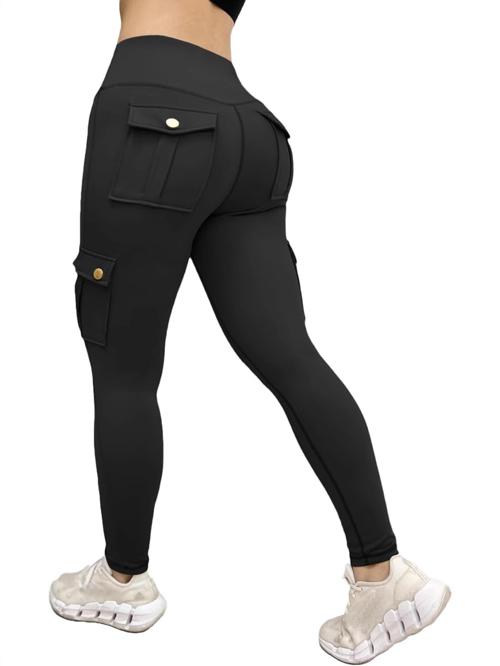 Picture of Pocket Fitness Pants Women's Stretch Tight Sexy Sports Pants High Waist Quick-drying Running Bodybuilding Pants Crowning Pants