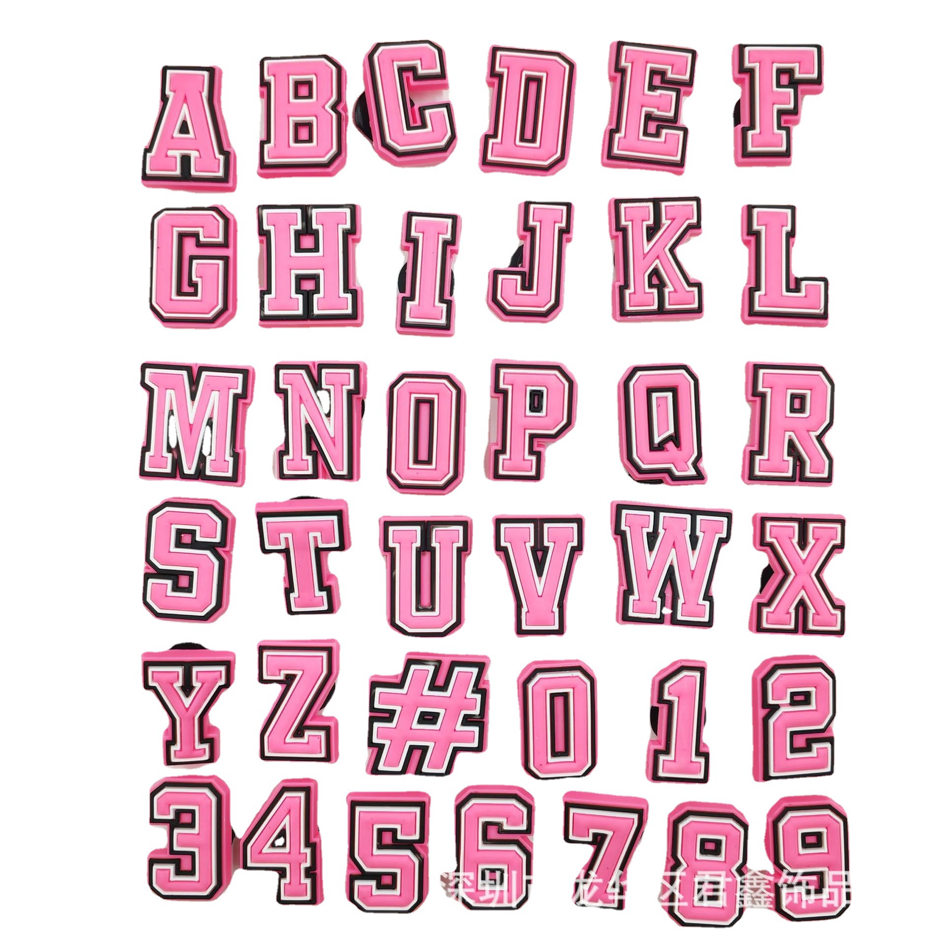 Picture of New product letter hole shoes shoes flower shoes diy accessories crcs shoes decoration PVC shoelace buckle numbers