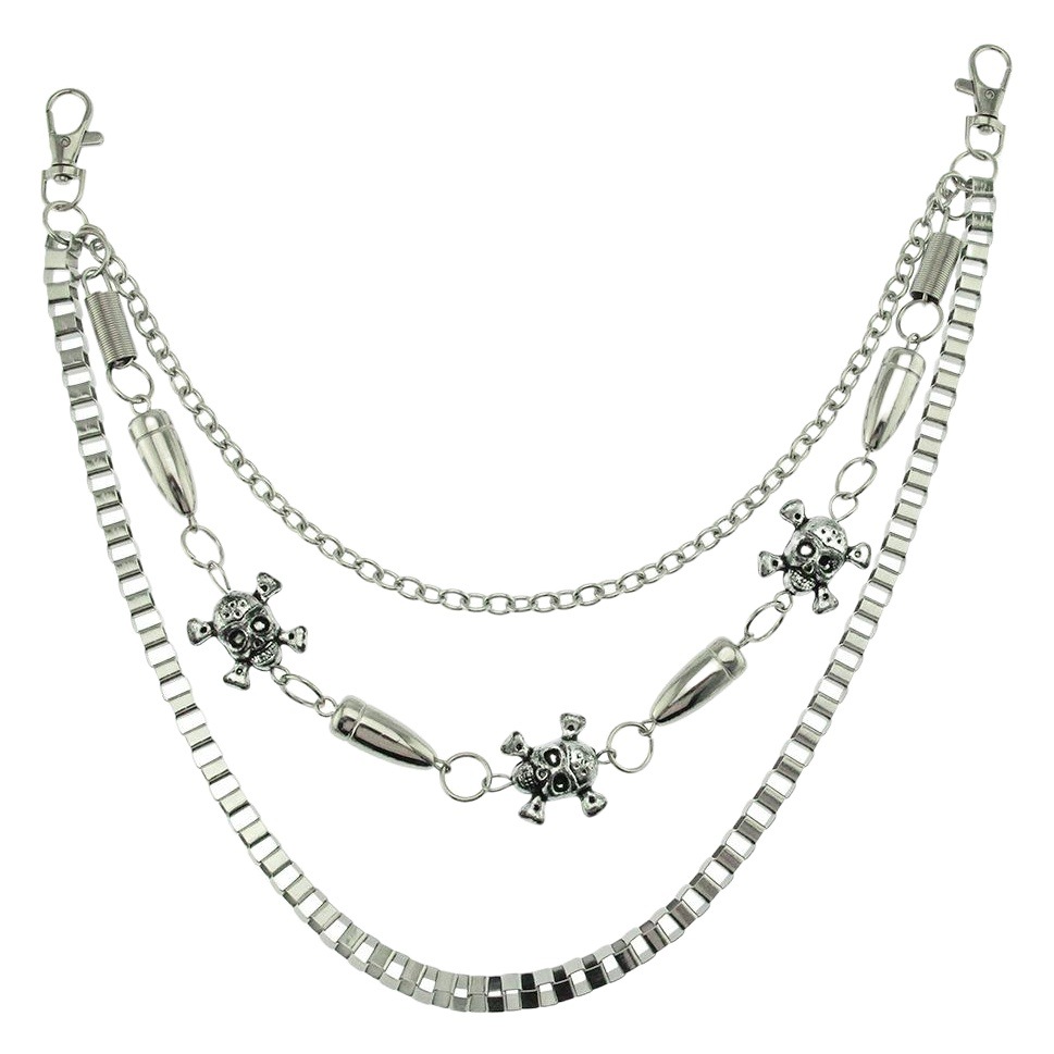 New Accessories Nightclub Hip-Hop Style Multi-Layer Skull Pants Chain Personalized Bullet All-Match Waist Chain
