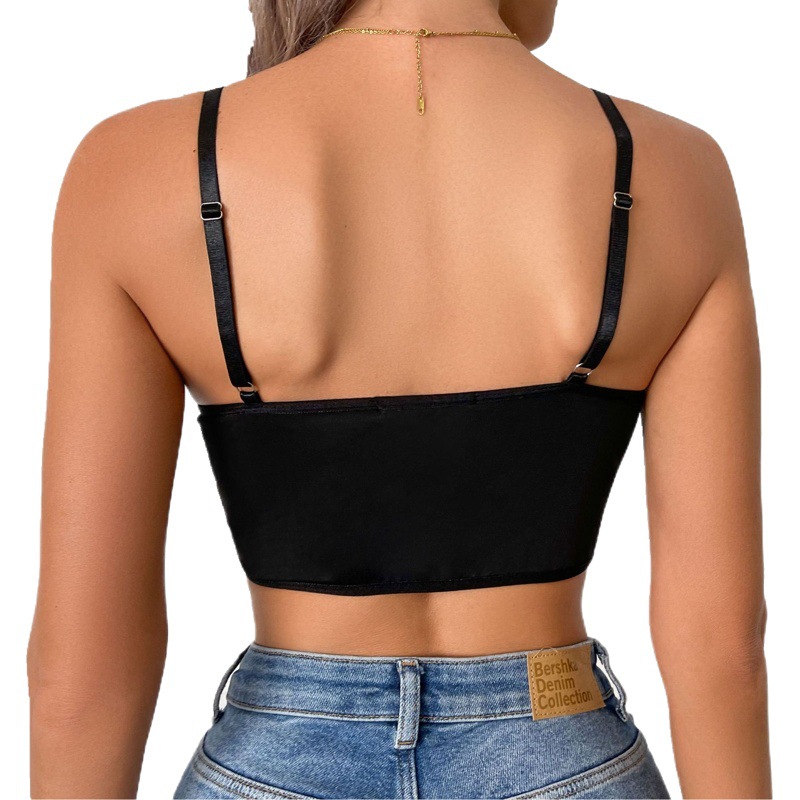 European and American Style Sexy Camisole Tops for Layering or Outerwear, Tight-Fitting, Pure Desire Style, Backless Short Tank Top