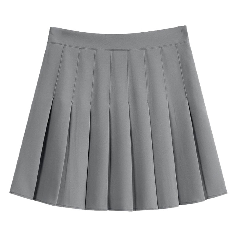 Gray Skirt Women's Summer Thin 2025 New Pleated Skirt High Waist Small A-Line Short Skirt Student Skirt