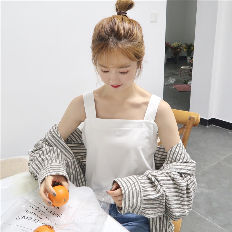 Small Camisole Women's Design Sense Niche Summer Interior Lining White Base Shirt French Short Top for Outer Wear