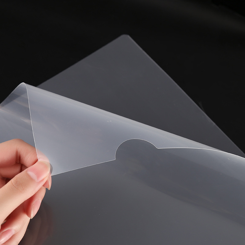 Picture of A4 single clip L-shaped folder printable LOGO file protective cover transparent single clip two-page clip manufacturers