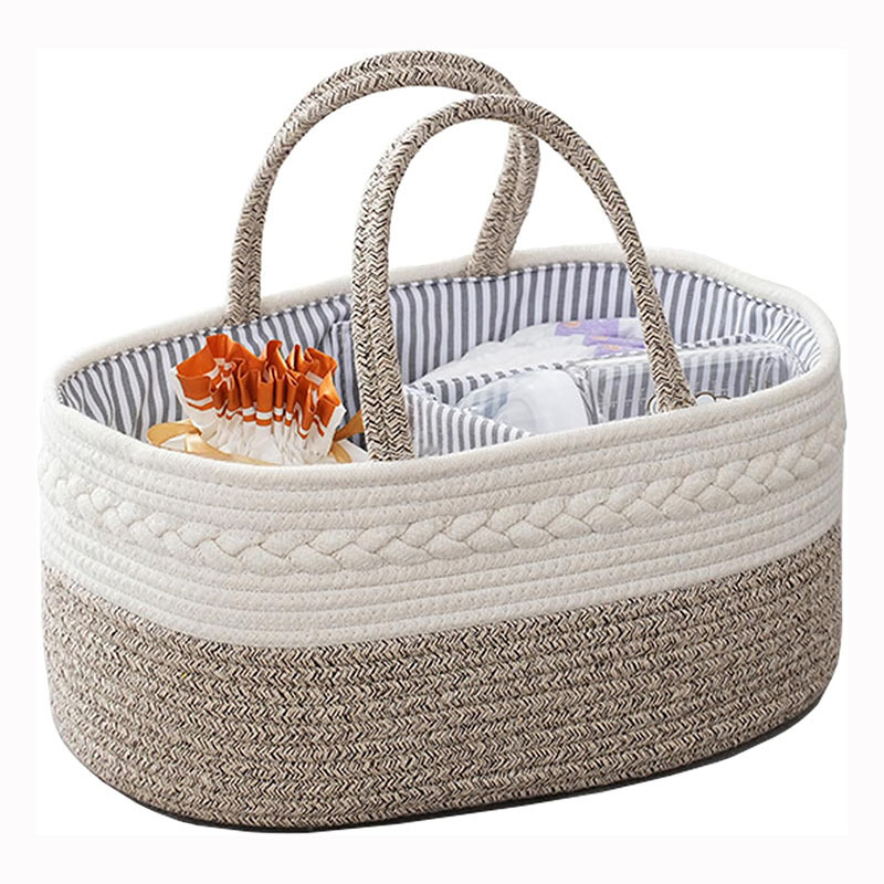 Baby Diaper Storage Basket Cotton Rope Woven Toy Storage Box Portable Basket Removable Diaper Bag Cross Border