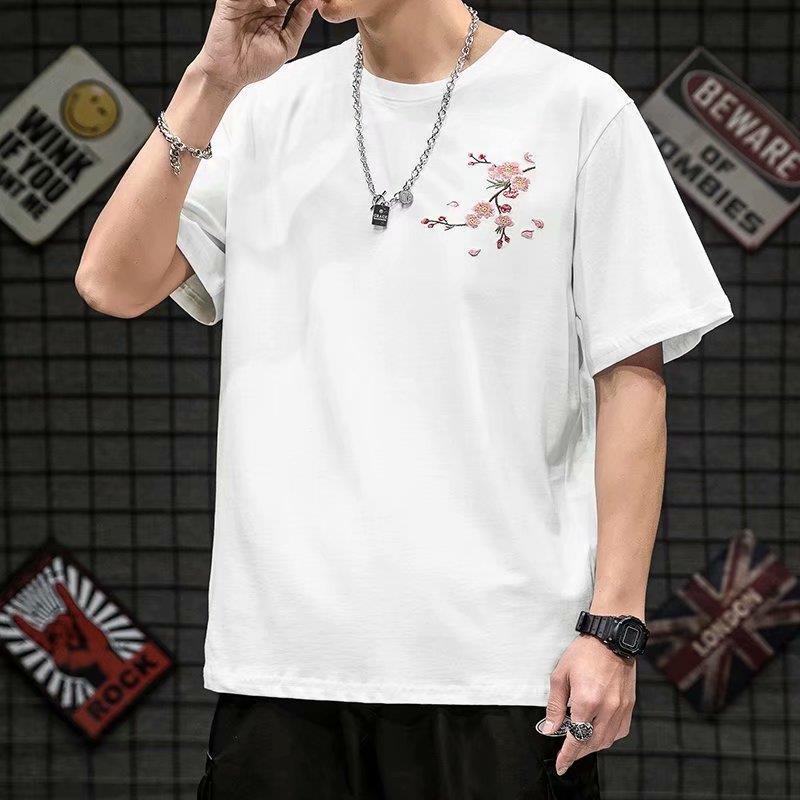 National Fashion Design Sense Niche Heavy T-shirt Men's oversize Large Size Loose American Style Retro High Street Short Sleeve Fashion Brand