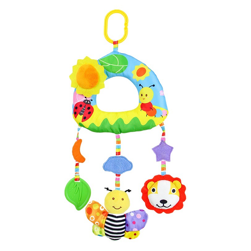 Aipinqi new rainbow baby car hanging soothing plush toy bed hanging Baby Bell soothing toy in stock
