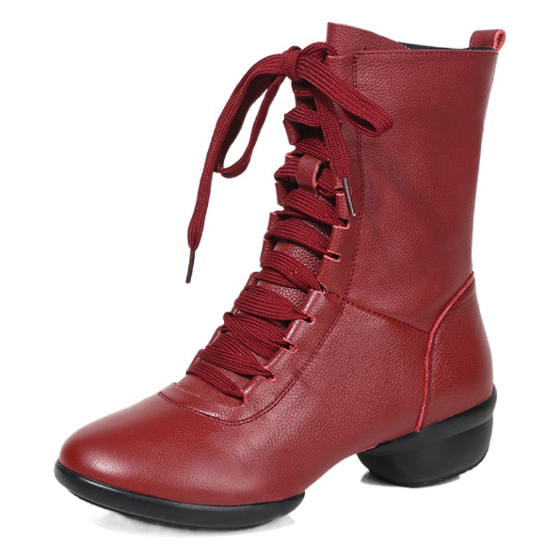 2025 adult sailor dance shoes women's autumn and winter dance shoes boots square dance shoes four seasons soft bottom dance martin boots