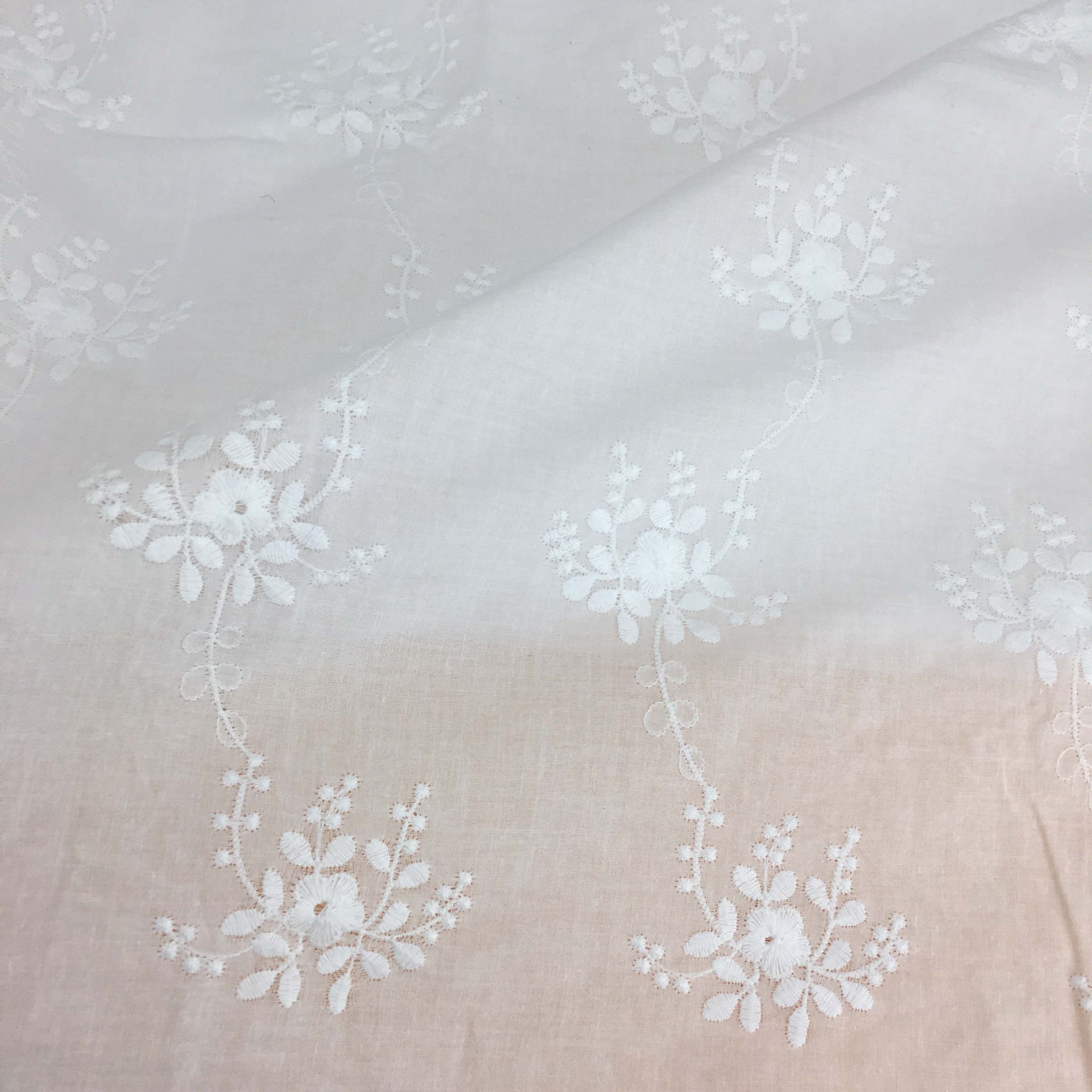 Picture of Spot Cotton 9088 Large Tree Flower Embroider Fabric Dyeable Dress Cotton Embroider Fabric DIY Handmade
