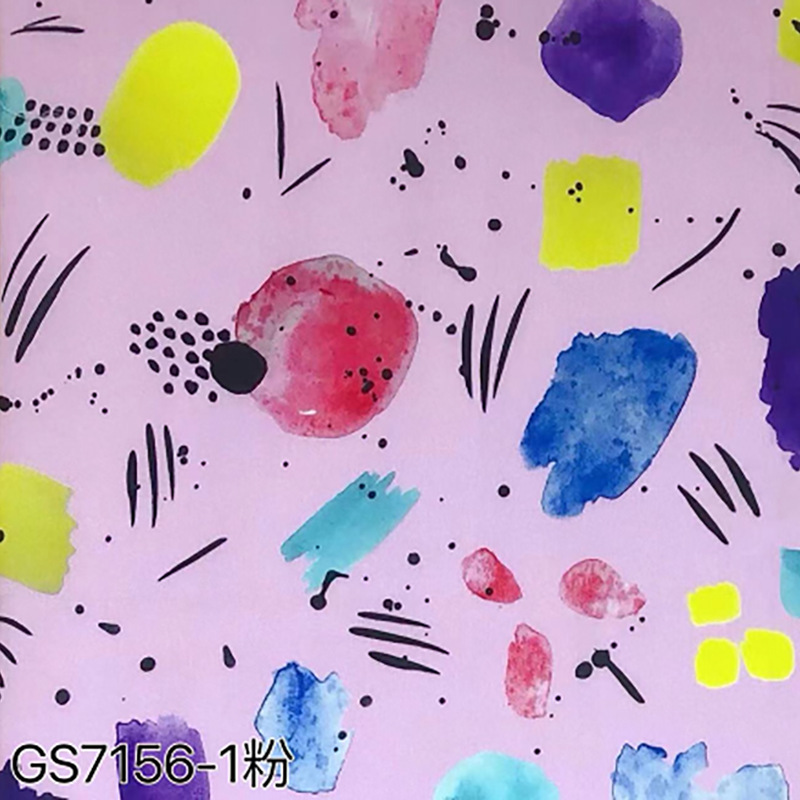 Cotton Digital Printed Fabric Ins Style Graffiti Color Block Pure Cotton 60 Count Children's Shirt Baby Clothes Bag Printed Fabric