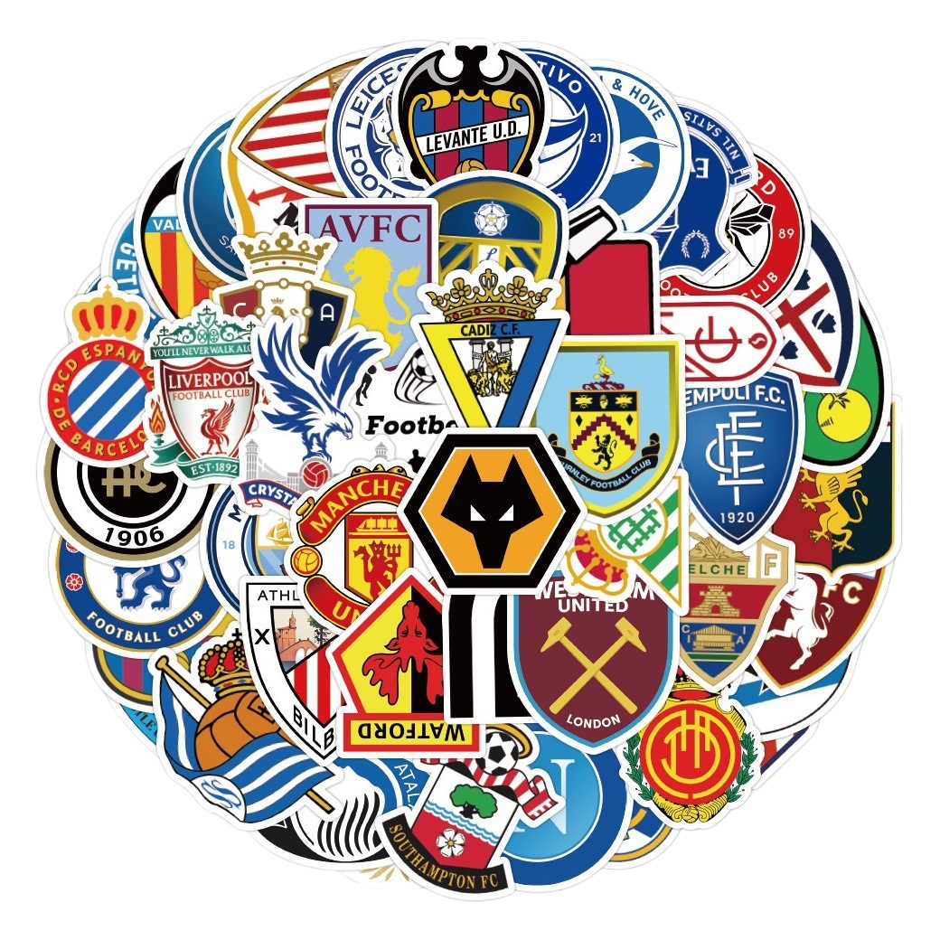 50 new football club badge graffiti stickers luggage note car waterproof decorative stickers wholesale