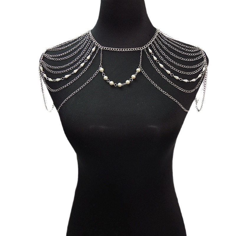Picture of body chain jewelry European and American simple chain multi-layer shoulder chain body chain European and American exaggerated necklace