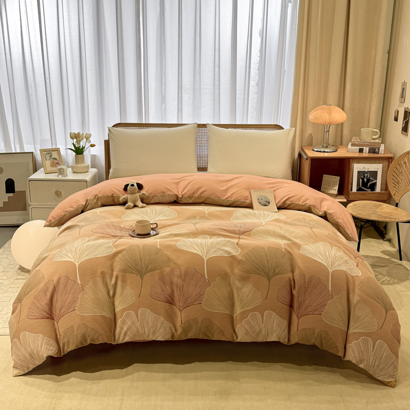 Picture of Cotton brushed duvet cover single piece modern simple single double dormitory thickened quilt cover pure cotton duvet cover single piece