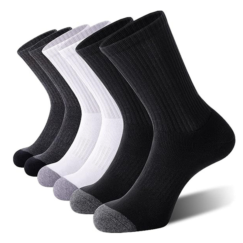 Zhuji Socks Large Size Elastic Mid-Tube Cotton Socks White Basketball Sports Socks Autumn and Winter Men's Long Socks Wholesale
