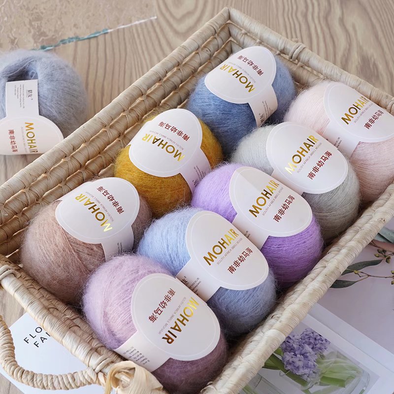 Factory wholesale South African ultra-young mahair wool wire hand-woven shawl cashmere wire long wool wool ball