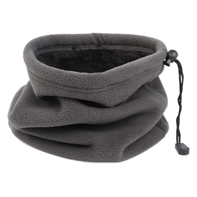 Cross-border winter warm plus velvet scarf outdoor riding mask thickened polar fleece drawstring fleece scarf set Wholesale