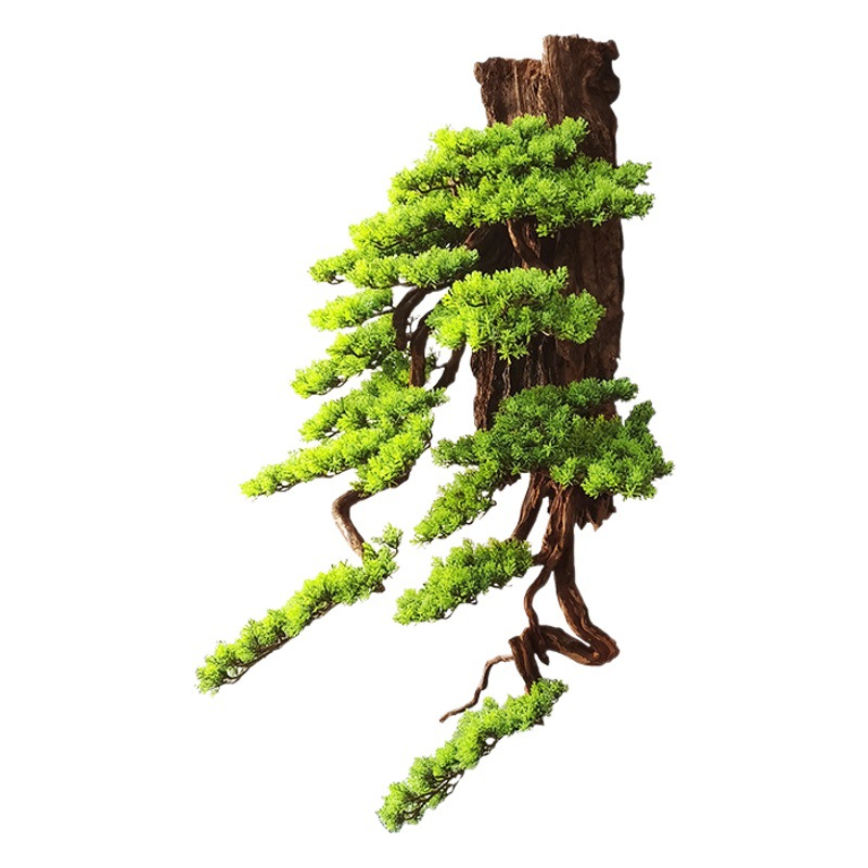 New Chinese style wall hanging painting welcome pine green plant decorative painting modern hallway tea room hotel Zen background wall decoration