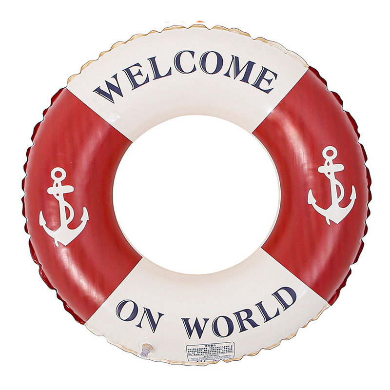 Picture of Factory wholesale thickened children's striped adult swimming ring inflatable underarm ring net red floating ring double airbag swimming ring