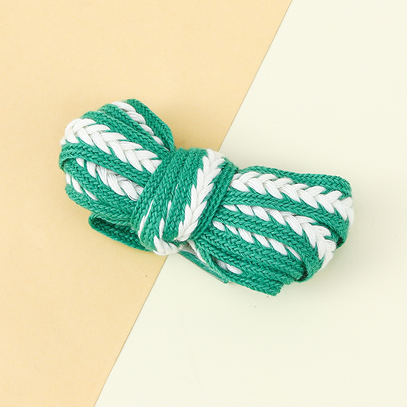 Picture of Marshmallow Two-Color Wheat Ear Shoelaces 1.5cm Casual Shoes Sneakers Twist Woven Cotton Shoelaces Ready for Cross-Border Wholesale