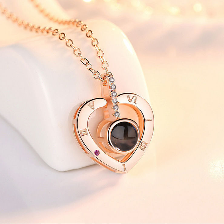 Picture of Titanium Steel Japanese and Korean Peach Heart Series New Necklace for Girlfriend, Generous, Simple, Light and Luxurious, Fashionable Necklace