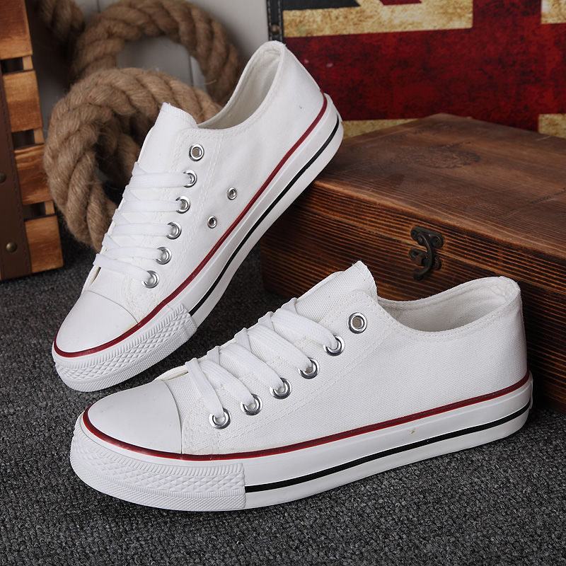 Picture of 2024 Super Popular Ins Classic Korean Style Casual Canvas Shoes for Men Large Size Versatile Low-Top Student Couple White Shoes for Women