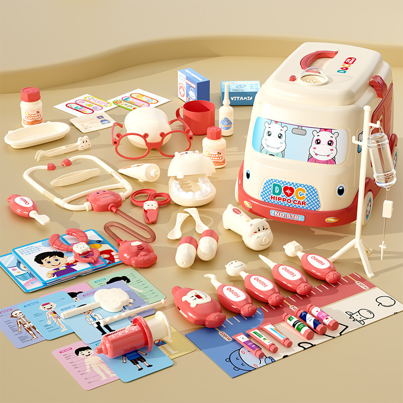 Picture of Children play small doctor toy suit boys and girls simulation play house injection medical kit to see a doctor baby gift