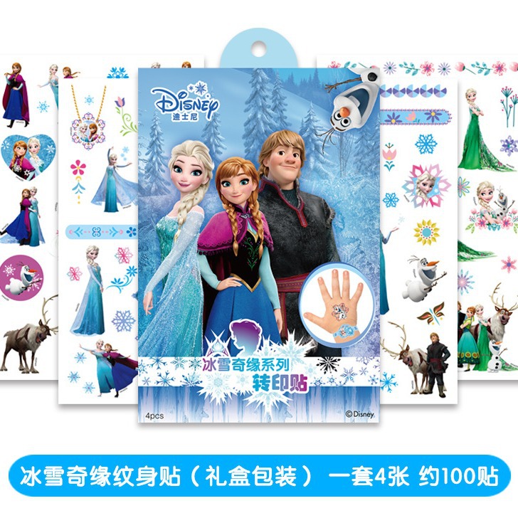 Picture of 4 Genuine Disney Frozen Tattoo Stickers 100 Stickers for Kidsren Cartoon Tattoo Stickers Dinosaur Transfer Stickers