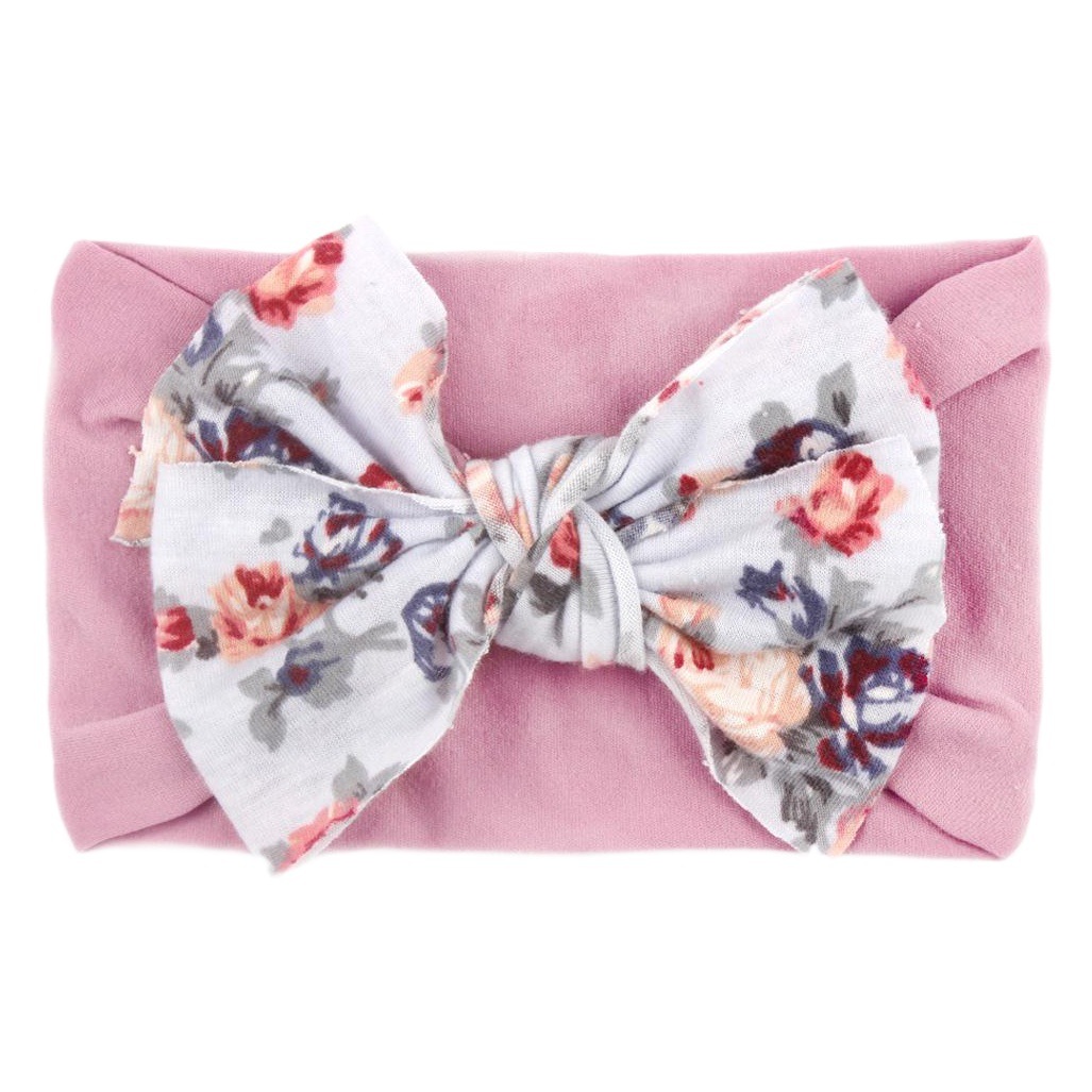 Ins European and American New Kidsren's Printed Bow Soft Nylon Headband Bohemian Style Baby Headband Hair Accessories