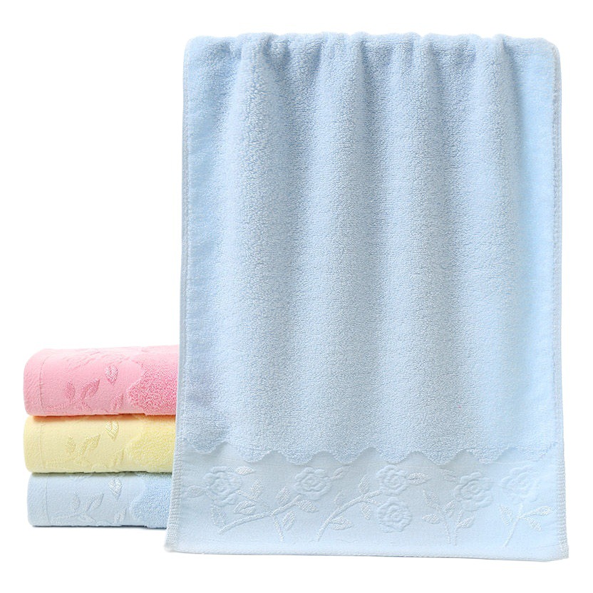 Cotton plain towel factory wholesale thickened 32 strands rose towel soft absorbent household adult face towel wholesale