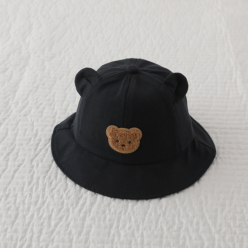 Picture of Fisherman hat ear stickers bear spring and autumn children sun hat boys baby basin hat Girls cute super cute fisherman hat