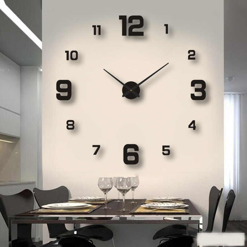[Cross-border] European and American creative digital clock living room bedroom wall stickers acrylic mute large DIY wall clock