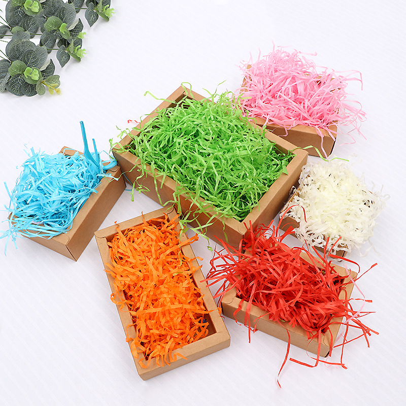 Factory spot raffia grass shredded paper with gift box gift box creative wedding candy gift box wholesale