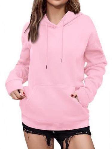 Picture of Cross-border women's clothing Amazon wish European and American foreign trade independent station 2025 autumn and winter fleece-lined loose hooded women