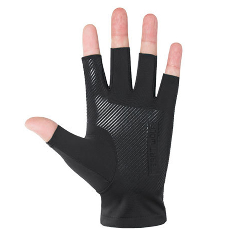 Picture of Spring and summer ice silk half finger riding gloves sunscreen non-slip fitness high elastic comfortable quick-drying driving gym gloves