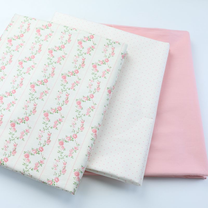 2.35 m Wide Cloth Pink Striped Small Floral Print Cloth Summer Quilt Air-conditioning Quilt Bedding Kit Cotton Cloth