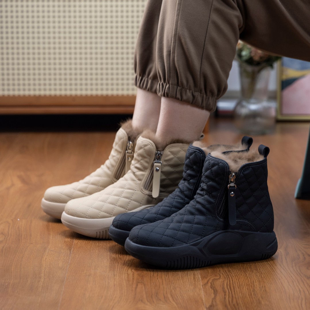 Women's Winter Cotton Shoes Fleece-Lined 2025 New Thick-Soled Fur Integrated Snow Boots Casual Non-Slip Thickeneded Warm Shoes