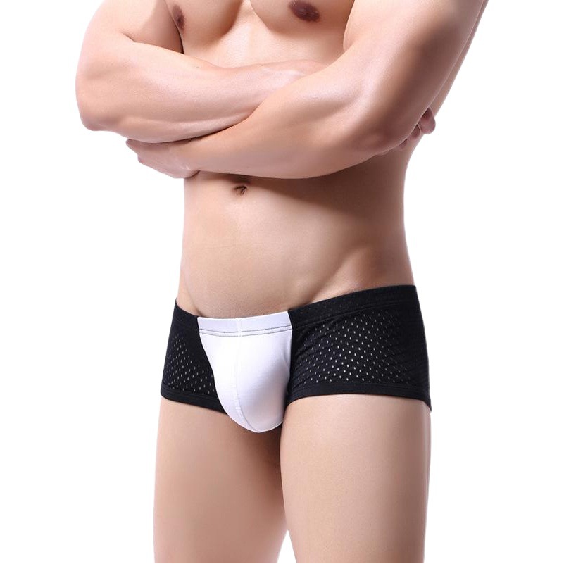 Factory wholesale mesh men's boxers Japanese thin sexy pants nylon low waist underwear foreign trade AliExpress
