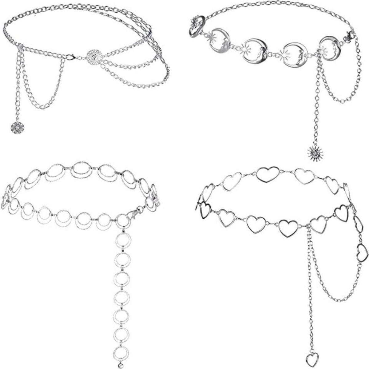 European and American cross-border jewelry vintage metal waist chain women's fashion multi-layer chain sunflower body chain factory wholesale