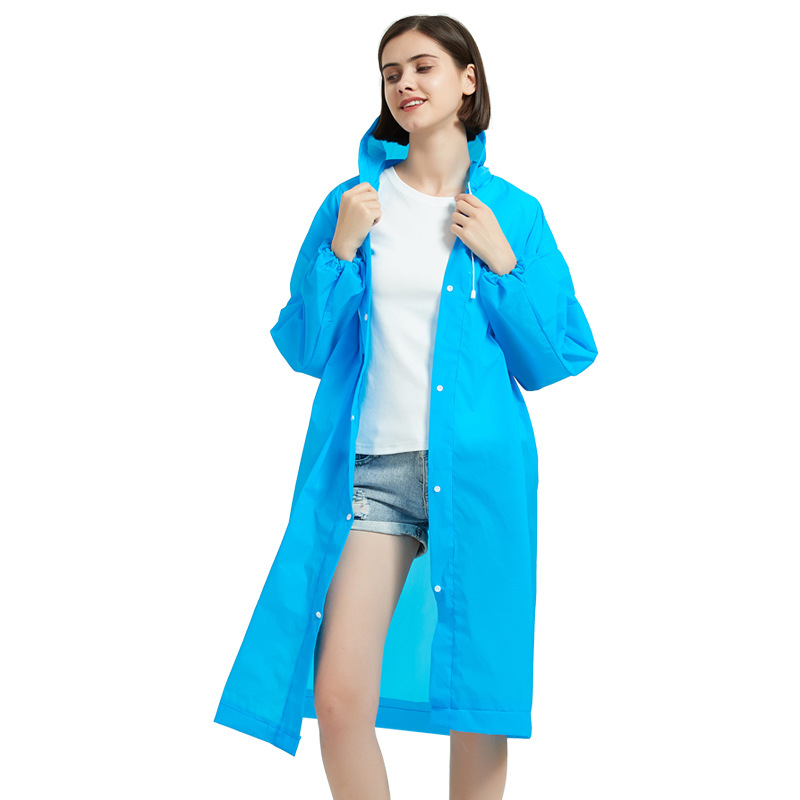 Picture of Eva Adult Raincoat Non-Disposable Thickeneded and Longed Portable Travel Outdoor Scenic Spot Full Body All-In-One Raincoat