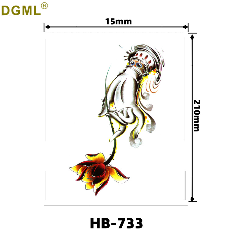 Picture of Small fresh English letters flower butterfly tattoo stickers color creative full arm fox in stock wholesale to map custom