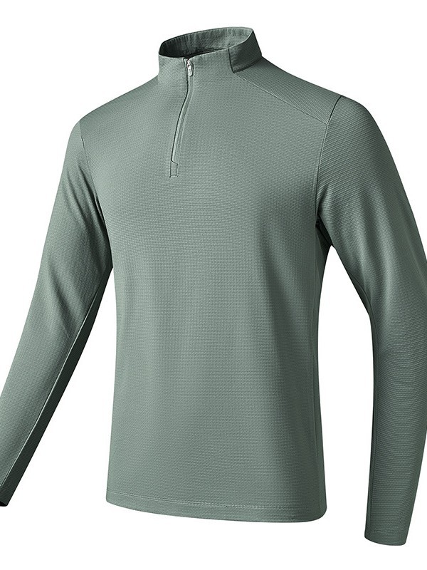 Spring New Half-Zipper Stand Collar Long-Sleeve Sweatshirt for Men, Lightweight, Warm, Quick-Dry for Women, Group Purchase Wholesale Printing