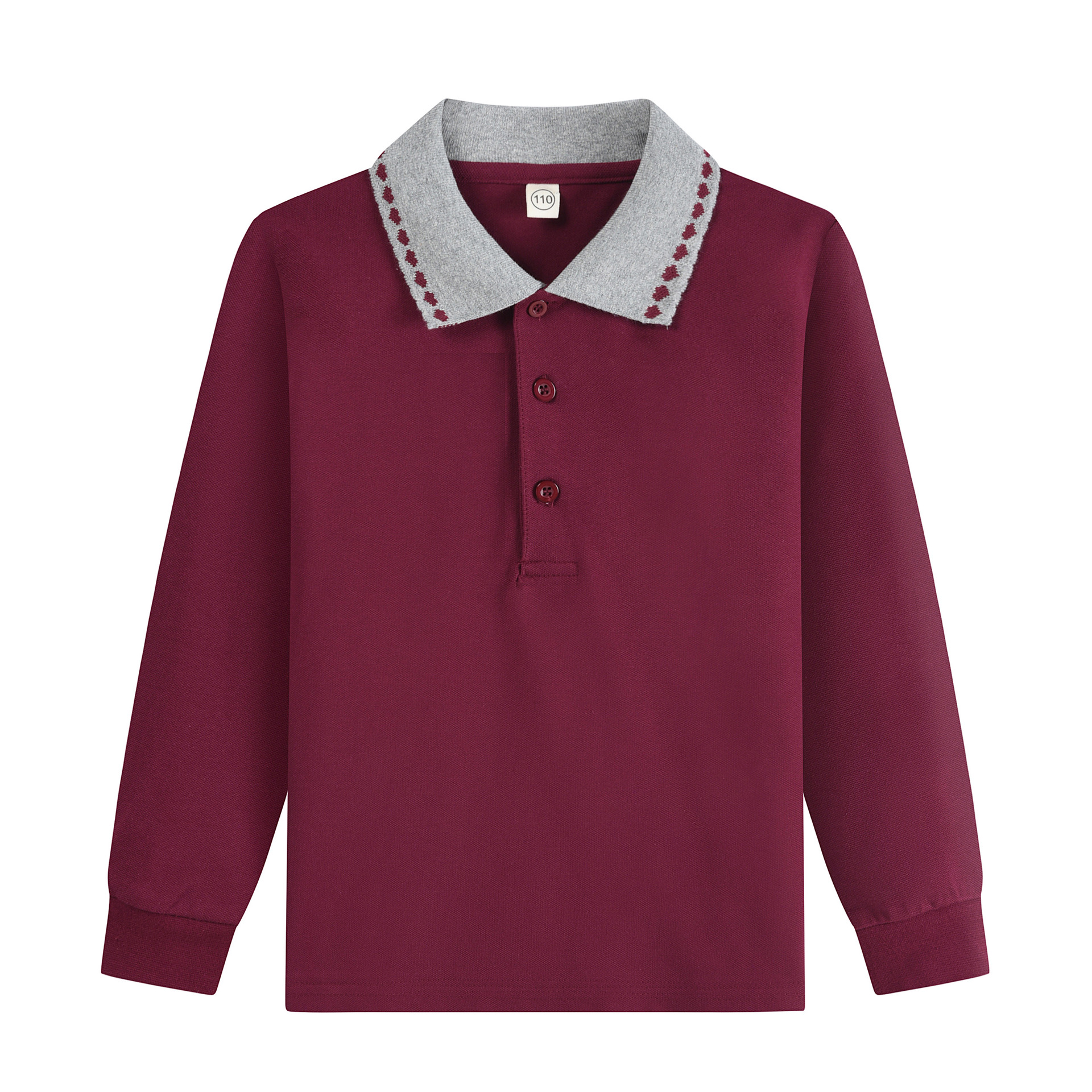 Picture of Boys' polo shirt long sleeve T-shirt children's cotton school uniforms girls lapel garden clothes White bottoming shirt a generation of hair