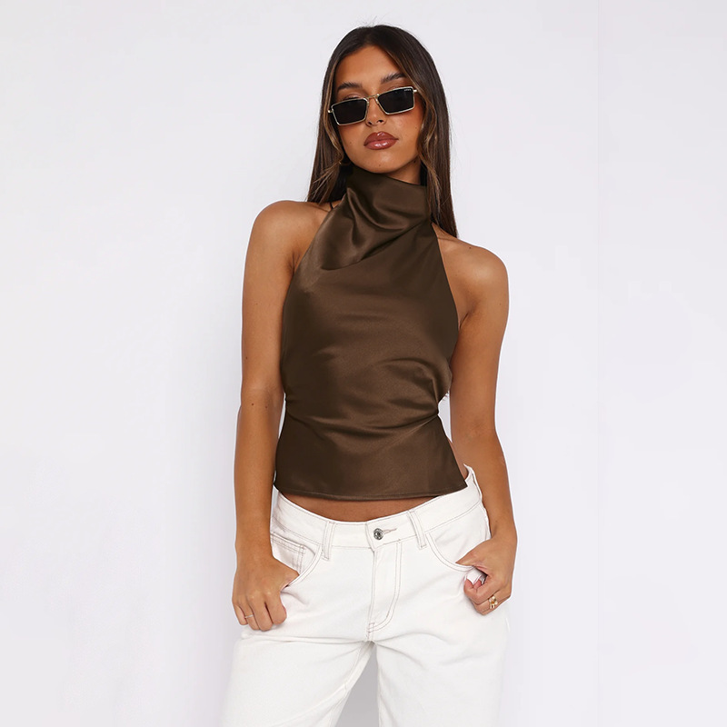 Picture of JY24641 spring 2025 new style personalized women's street style sexy hot girl all-match satin backless top women