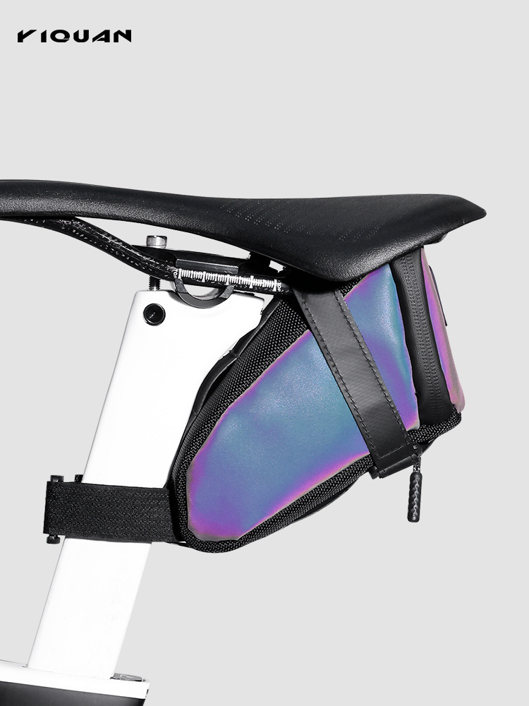 Bicycle tail bag: colorful reflective rear bag, mountain road bike waterproof saddle bag, rear seat bag, cycling gear